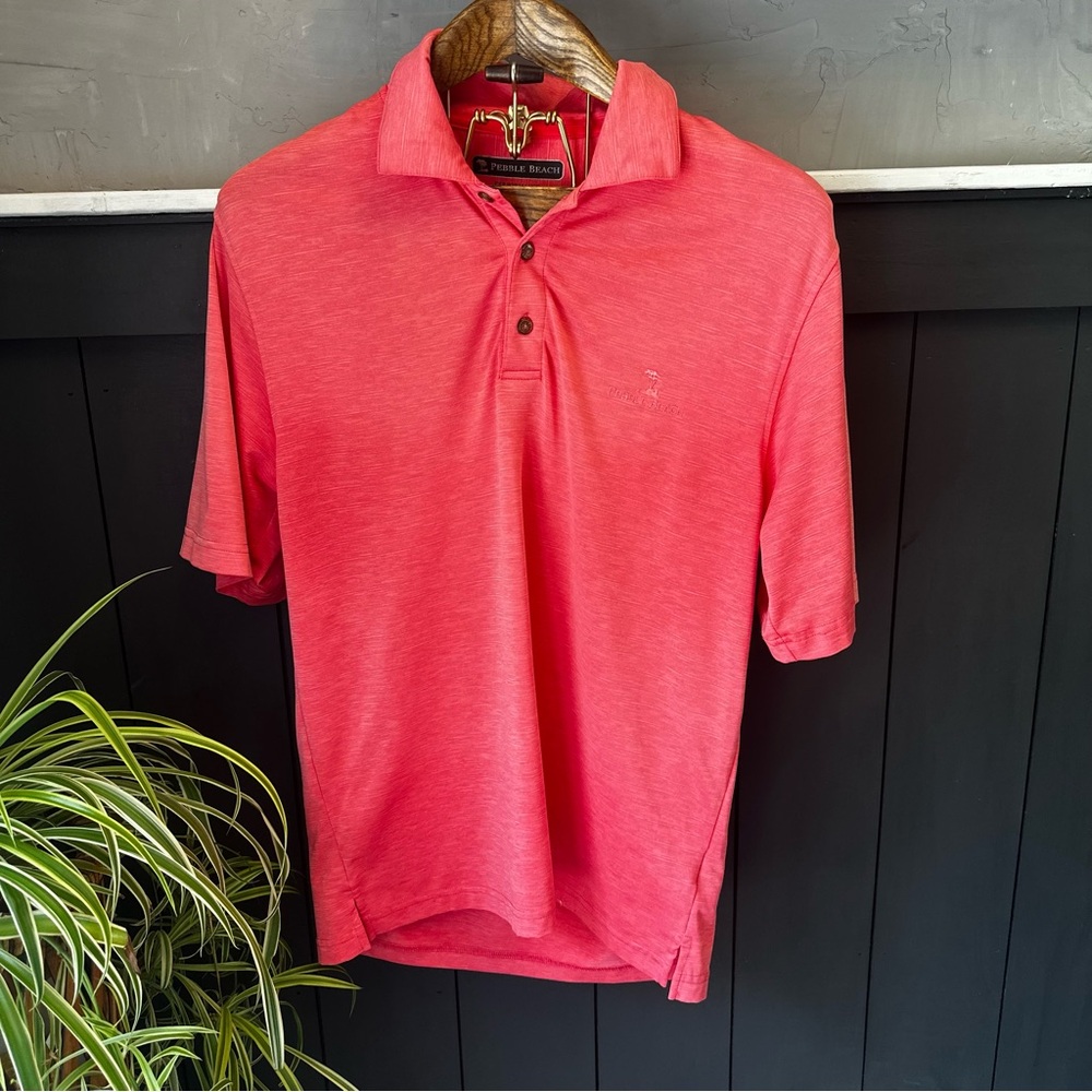 Men's Pebble Beach Salmon Performance Polo size Small‎